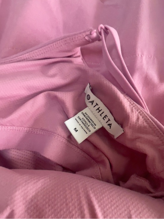 Athleta Elation V-Neck Hybrid Dress Midi Shelf Bra Pink SPF Athletic - Picture 7 of 8